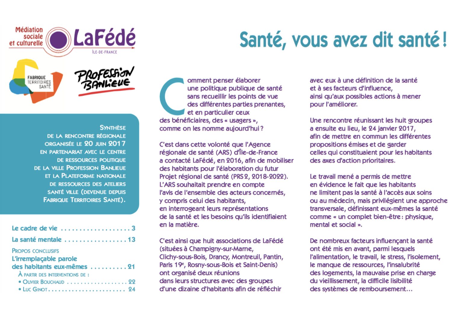 « Santé, vous avez dit santé? » Retour sur la journée du 20 juin 2017